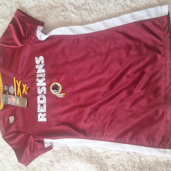 NFL Redskins Tops - Red and Yellow Athletic Jersey Top Size M